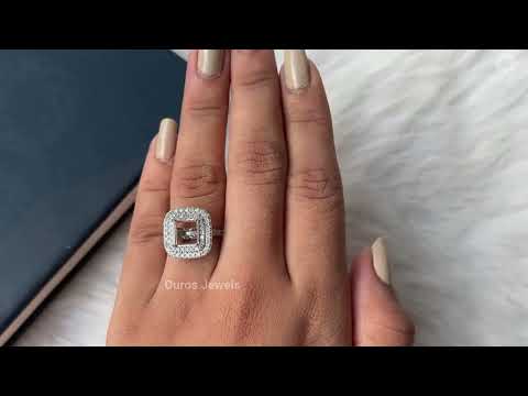 Princess Cut Double Halo Semi Mount Ring