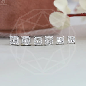 princess diamond stud earrings 