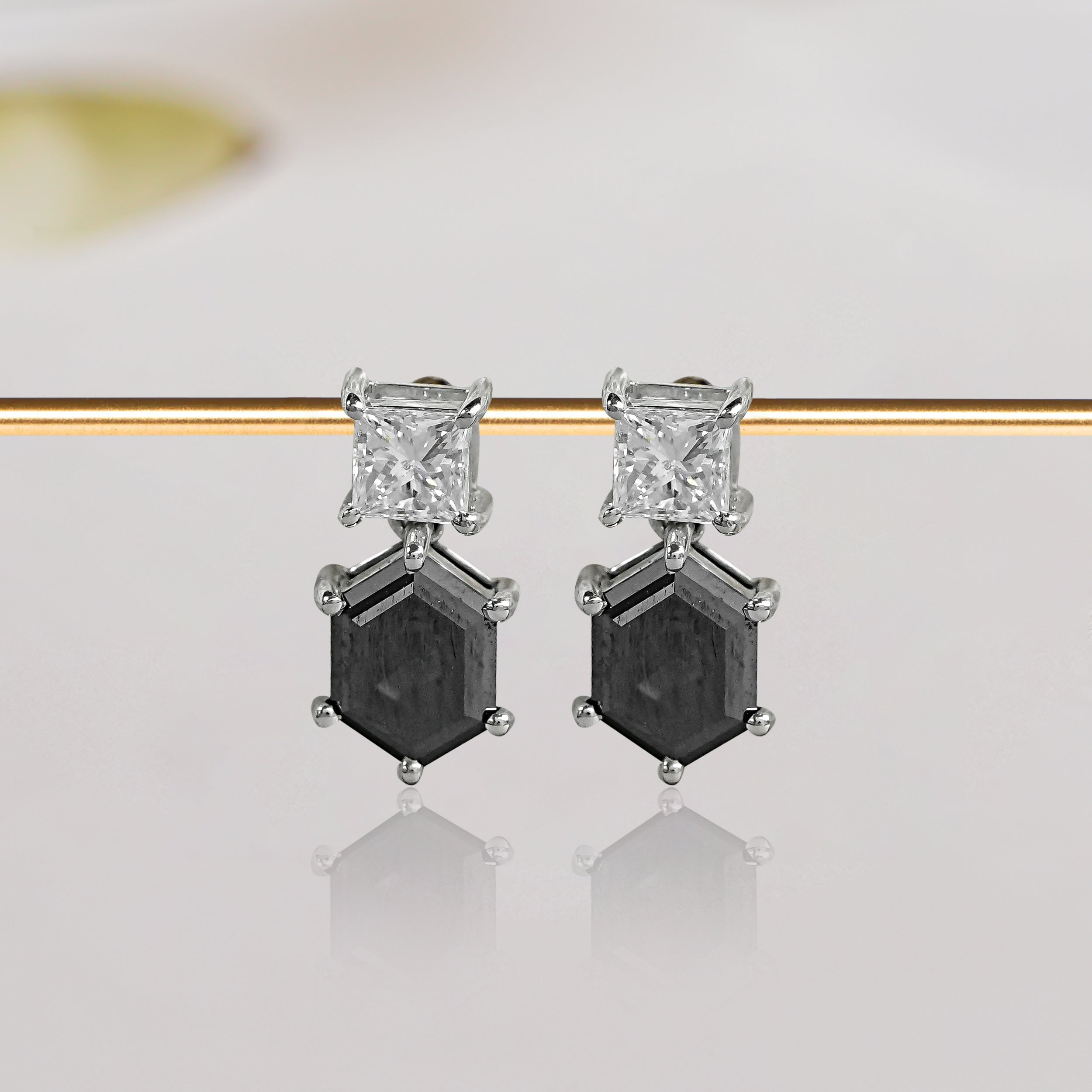 princess cut diamond dangle earrings