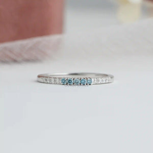 [Blue Diamond Wedding Band]-[Ouros Jewels]