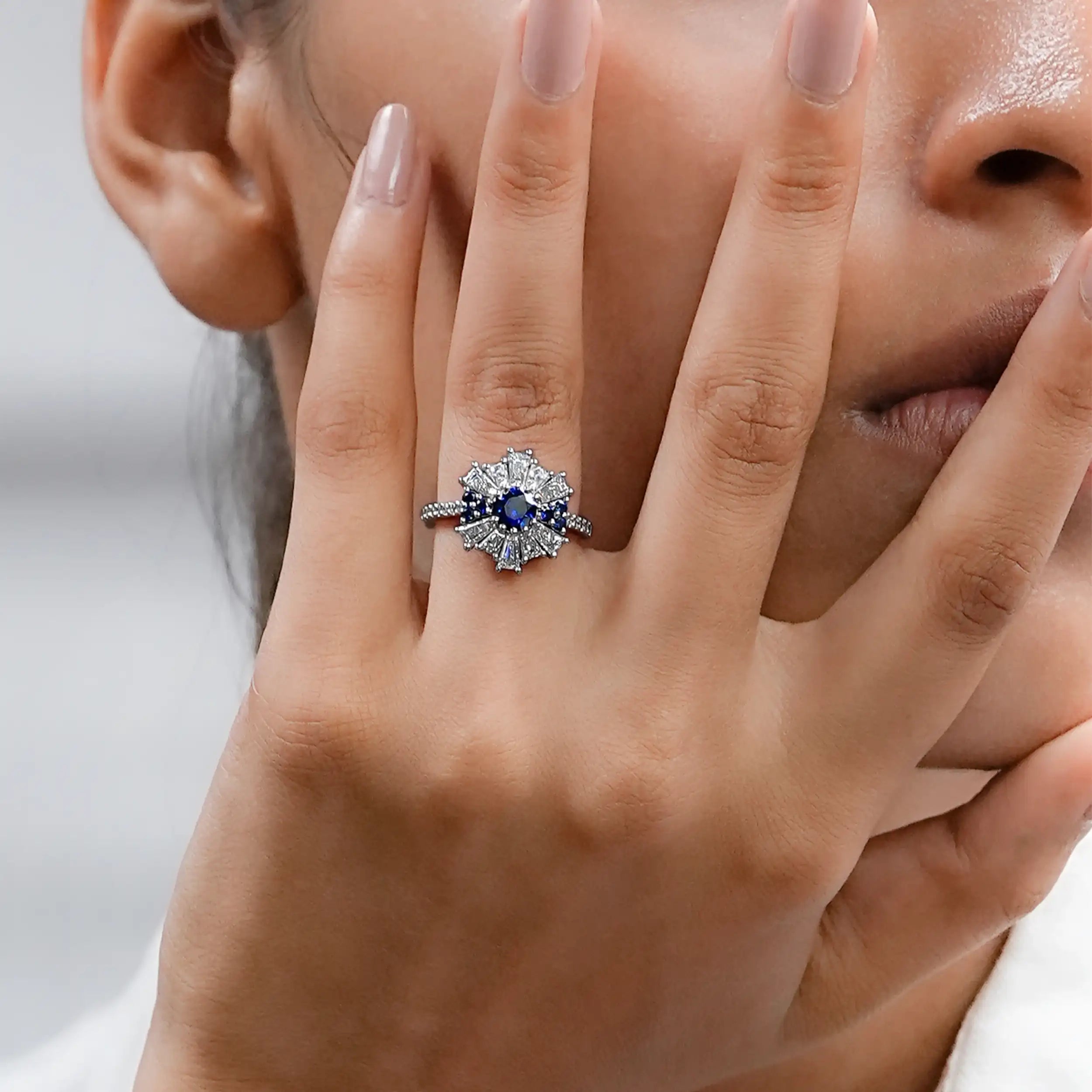 Sapphire and Diamond Engagement Ring