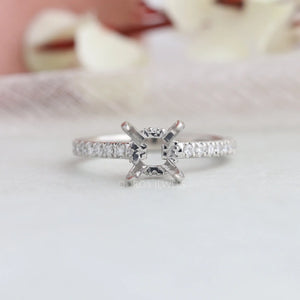 Hidden Halo Round Semi Mount Diamond Accented Ring