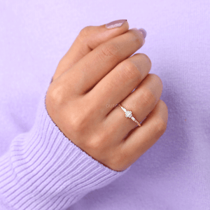 Baguette Diamond Five Stone Dainty Ring