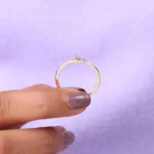 Baguette Diamond Five Stone Dainty Ring