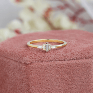 Baguette Diamond Five Stone Dainty Ring