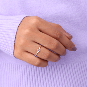 Baguette Diamond Five Stone Dainty Ring