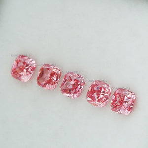 0.42 Carat Each Pink Cushion Cut Lab Grown Diamond