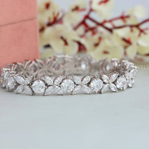 Marquise And Round Lab Diamond Luxury Bracelet