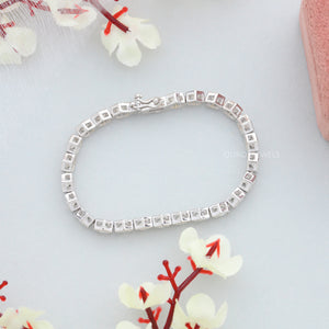 Hexagon Diamond Bezel Set Tennis Bracelet