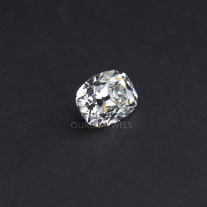 cushion cut loose diamond on black background