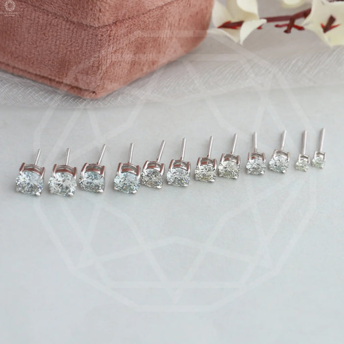 [Round Cut Lab Diamond Earrings]-[Ouros Jewels]