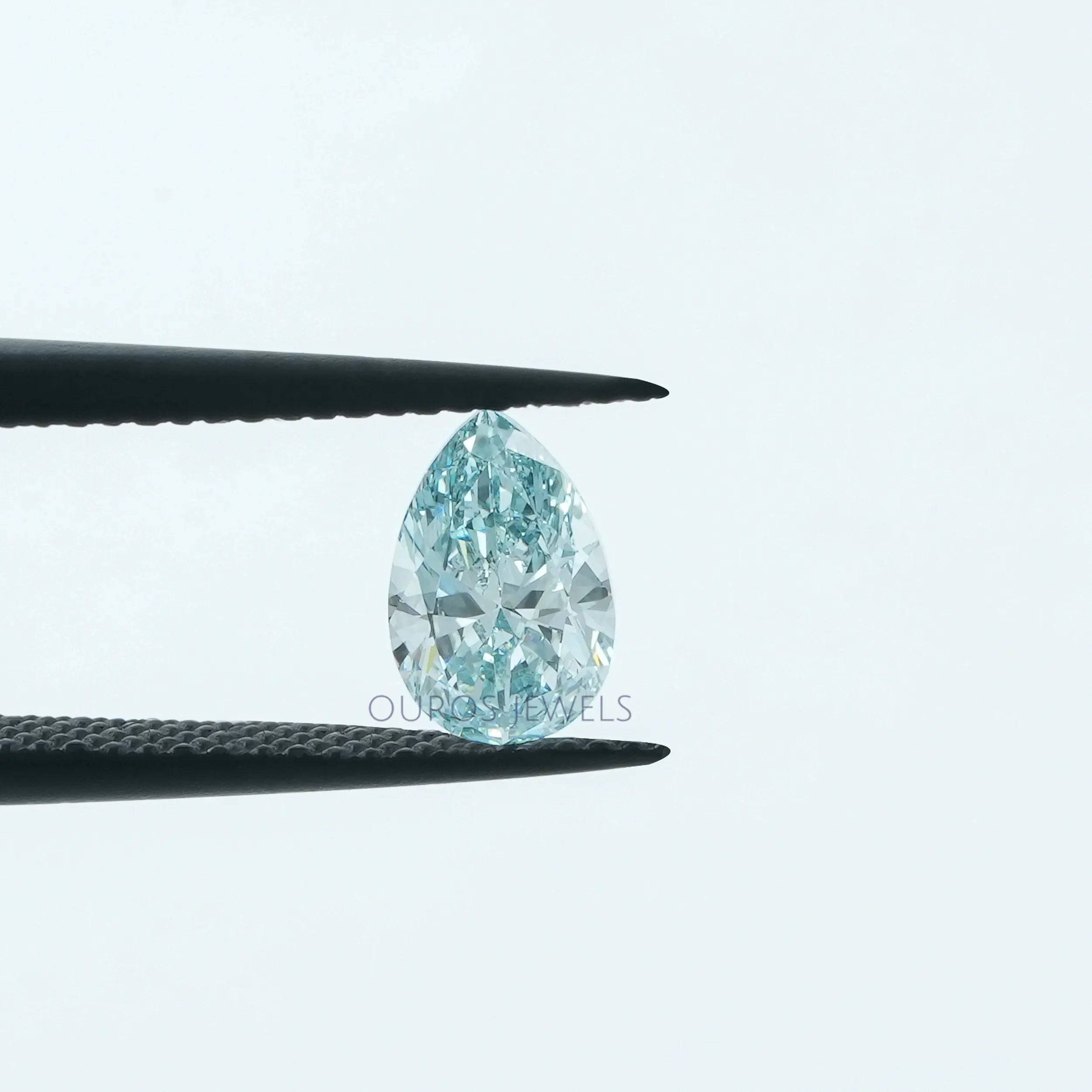 Light Blue Certified Pear Loose Diamond