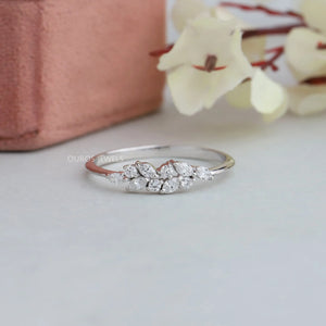 [Marquise And Round Diamond Dainty Ring]-[Ouros Jewels]