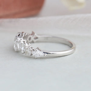 multi cut diamond  band is crafted in white gold 