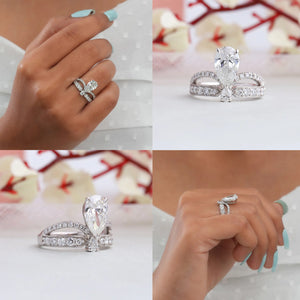 [Pear Shaped Diamond Anniversary Ring]-[Ouros Jewels]