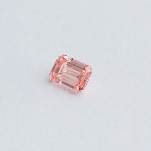 Facets of emerald cut lab manufactured diamond 