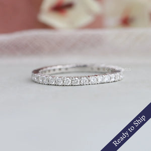 White Gold Round Diamond Full Eternity Wedding Band