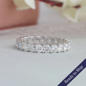 Dazzling Round Cut Lab Diamond Eternity Wedding Band