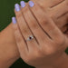 [A Women wearing Red Oval Diamond Bypass Engagement Ring]-[Ouros Jewels]