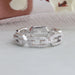 round cut diamond chain link wedding ring 