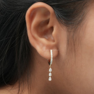 round diamond dop earrings