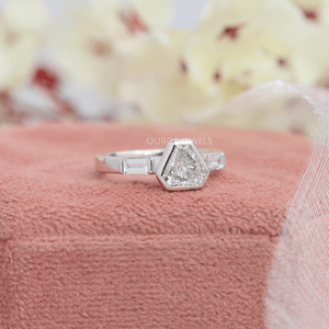 [Shield Cut Lab Diamond Engagement Ring]-[Ouros Jewels]