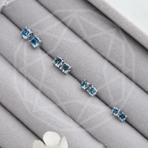 Cushion Diamond Stud Earrings