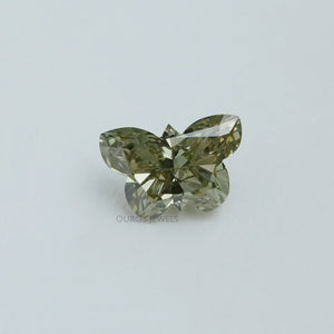 Green butterfly shape  lab grown diamond 