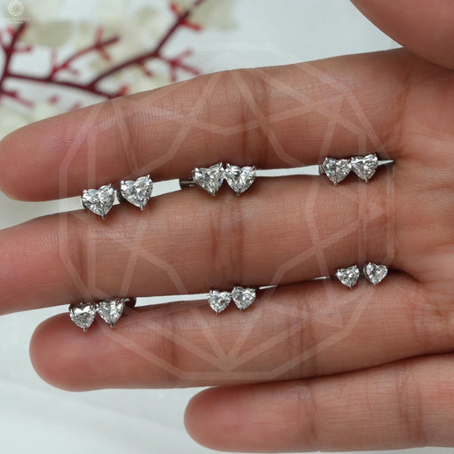 heart diamond solitaire earrings 