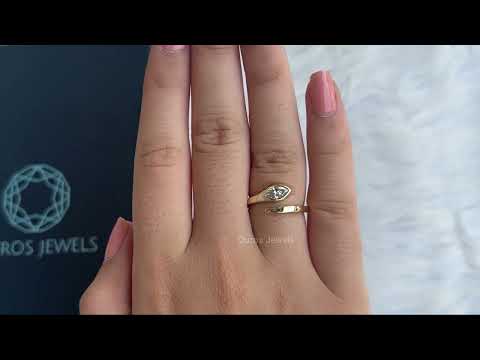 Youtube video of snake shape marquise cut bezel set dainty ring