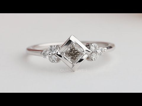 Youtube Video Of Princess and Round cut diamond Engagement Ring 