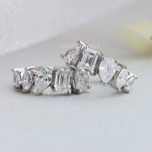 Multi Shape Diamond Hoop Earring