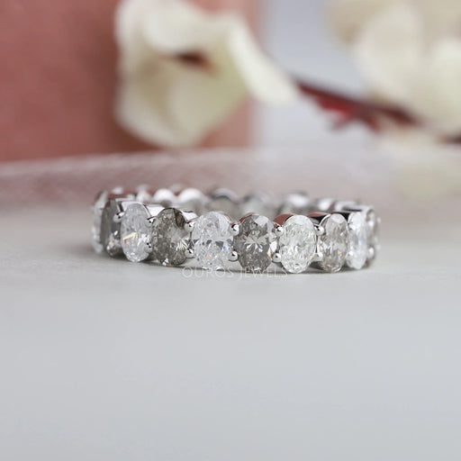 [Oval Lab Grown Diamond Eternity Wedding Band]-[Ouros Jewels]