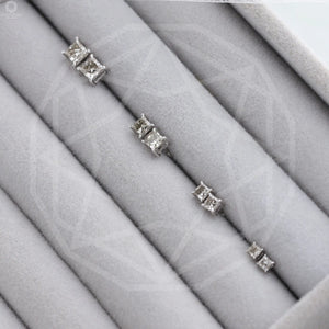 princess cut solitaire diamond earrings