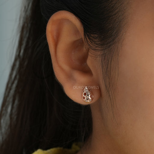 Rose Gold Diamond Earrings