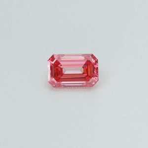 0.76 Carat Each Pink Emerald Cut Lab Grown Diamond