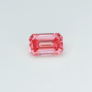 0.76 Carat Each Pink Emerald Cut Lab Grown Diamond