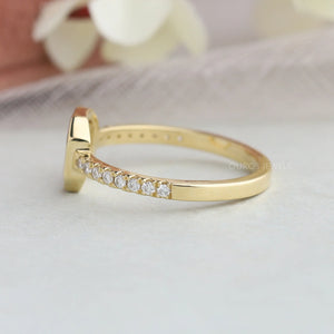 [14k Gold Diamond Ring]-[Ouros Jewels]