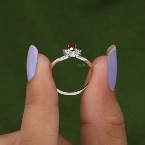 [Round Diamond Half Halo Ring]-[Ouros Jewels]