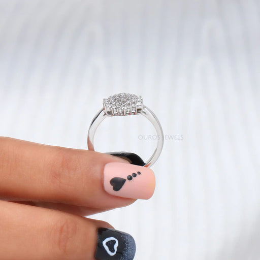 Round Cluster Lab Diamond Snowflake Ring